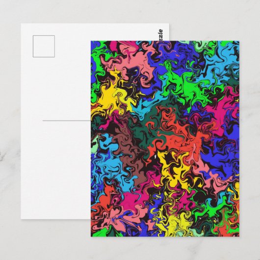 Abstracte kleurrijke tweeling / briefkaart (Voorkant / Achterkant)