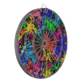 Abstracte kleurrijke tweeling / dartbord (Voorkant Links)