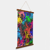 Abstracte kleurrijke tweeling / hangend wandkleed (Gebogen)