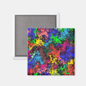 Abstracte kleurrijke tweeling / magneet (Voorkant / Achterkant)