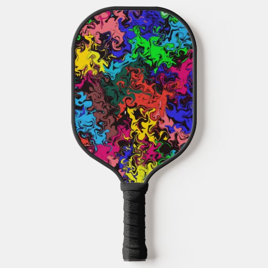 Abstracte kleurrijke tweeling / pickleball paddle (Voorkant)