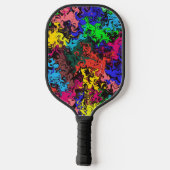 Abstracte kleurrijke tweeling / pickleball paddle (Achterkant)
