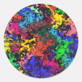 Abstracte kleurrijke tweeling / ronde sticker (Voorkant)