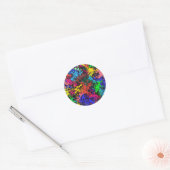Abstracte kleurrijke tweeling / ronde sticker (Envelop)