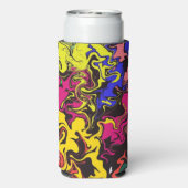 Abstracte kleurrijke tweeling / seltzer blikjeskoeler (Seltzer Achterkant)