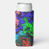 Abstracte kleurrijke tweeling / seltzer blikjeskoeler (Seltzer Voorkant)