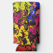 Abstracte kleurrijke tweeling / seltzer blikjeskoeler (Achterkant)