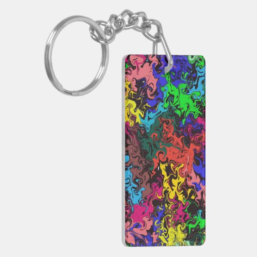 Abstracte kleurrijke tweeling / sleutelhanger (Voorkant Links)