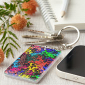 Abstracte kleurrijke tweeling / sleutelhanger (Voorkant Rechts)