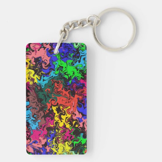 Abstracte kleurrijke tweeling / sleutelhanger (achterkant)