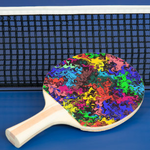 Abstracte kleurrijke tweeling / tafeltennisbatje