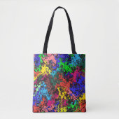 Abstracte kleurrijke tweeling / tote bag (Voorkant)