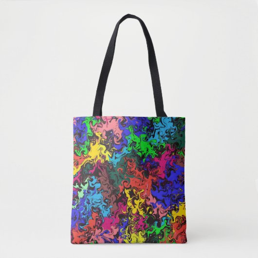 Abstracte kleurrijke tweeling / tote bag (Voorkant)