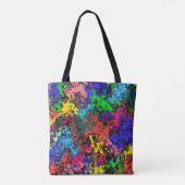 Abstracte kleurrijke tweeling / tote bag (Achterkant)