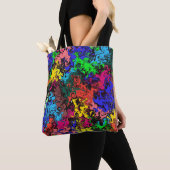 Abstracte kleurrijke tweeling / tote bag (Dichtbij)