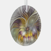 Abstracte kleurrijke ventilator Moderne fractale c Glas Ornament (Voorkant Rechts)