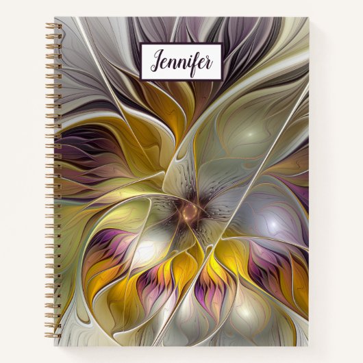 Abstracte kleurrijke ventilatormatige fractale art notitieboek (Voorkant)