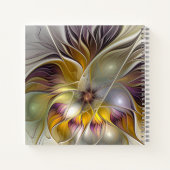 Abstracte kleurrijke ventilatormatige fractale art notitieboek (Achterkant)