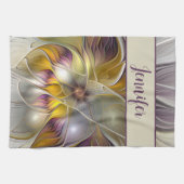 Abstracte kleurrijke ventilatormatige fractale art theedoek (Horizontaal)