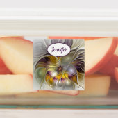 Abstracte kleurrijke ventilatormatige fractale naa labels (Aangebracht)