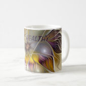 Abstracte kleurrijke ventilatormatige fractale tek koffiemok (Voorkant rechts)