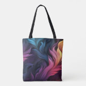 Abstracte kleurrijke veren tote bag (Achterkant)