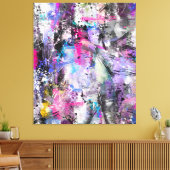 Abstracte kleurrijke verf canvas afdruk (Insitu (Woonkamer))