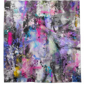 Abstracte kleurrijke verf douchegordijn (Voorkant)