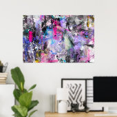 Abstracte kleurrijke verf poster (Thuiskantoor)