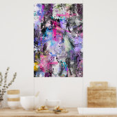 Abstracte kleurrijke verf poster (Keuken)