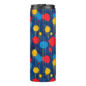 Abstracte kleurrijke verf Spletters Thermosbeker (Achterkant)