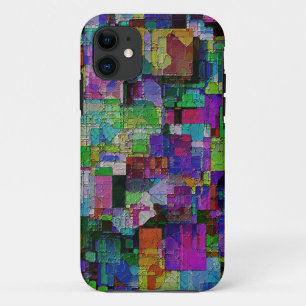 Abstracte kleurrijke verfblokken. iPhone 11 hoesje
