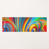 Abstracte kleurrijke verfdraden yogamat (Voorkant (horizontaal))