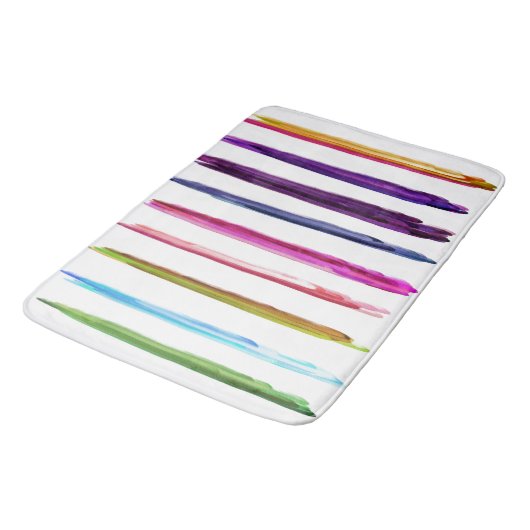 Abstracte kleurrijke verfpenseelstreken badmat (Gekanteld)