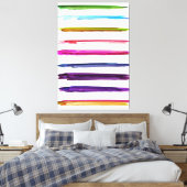 Abstracte kleurrijke verfpenseelstreken canvas afdruk (Insitu (Slaapkamer))