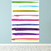 Abstracte kleurrijke verfpenseelstreken canvas afdruk (Insitu (Houten vloer))
