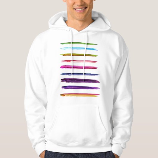 Abstracte kleurrijke verfpenseelstreken hoodie (Voorkant)