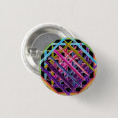 Abstracte kleurrijke verfpenseelstreken ronde button 3,2 cm (Voorkant /achterkant)