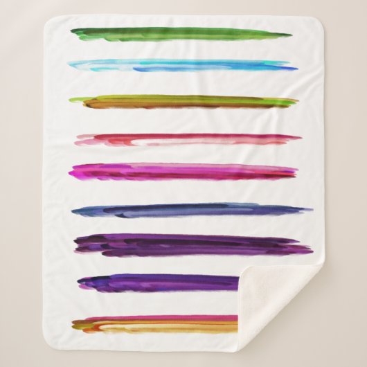 Abstracte kleurrijke verfpenseelstreken sherpa deken (Voorkant)