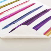 Abstracte kleurrijke verfpenseelstreken sherpa deken (3/4)