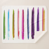 Abstracte kleurrijke verfpenseelstreken sherpa deken (Voorkant (horizontaal))