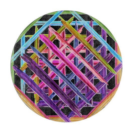 Abstracte kleurrijke verfpenseelstreken snijplank (Voorkant)
