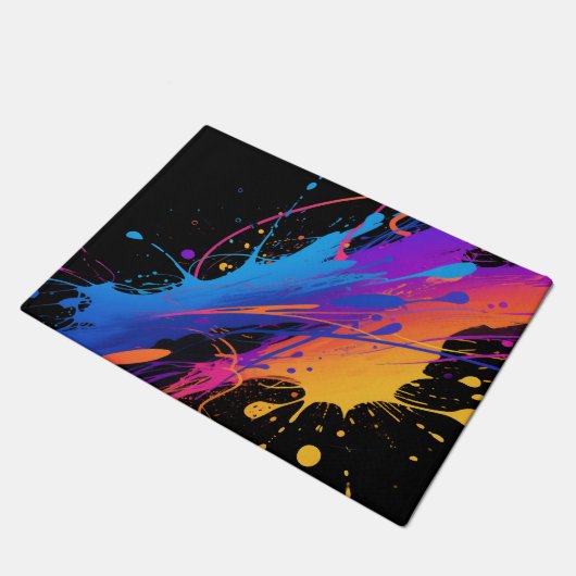 Abstracte kleurrijke verfspetterachtergrond deurmat (Schuin)