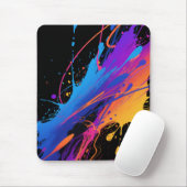Abstracte kleurrijke verfspetterachtergrond muismat (Met muis)