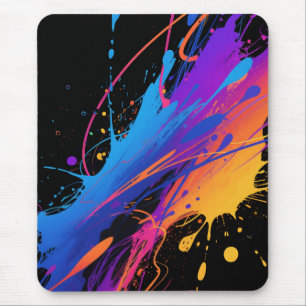 Abstracte kleurrijke verfspetterachtergrond muismat