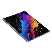 Abstracte kleurrijke verfspetterachtergrond notitieboek (Rechterzijde)