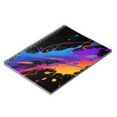 Abstracte kleurrijke verfspetterachtergrond notitieboek (Linkerzijde)