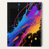 Abstracte kleurrijke verfspetterachtergrond planner (Achterkant)