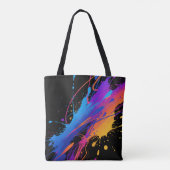 Abstracte kleurrijke verfspetterachtergrond tote bag (Achterkant)