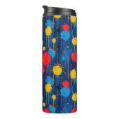 Abstracte Kleurrijke Verfspetters Thermosbeker (Geroteerd rechts)